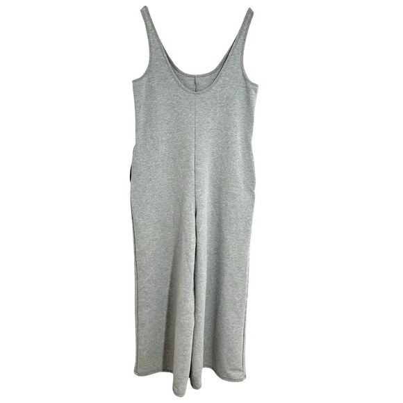 Savage X Fenty Women Wide Leg Knit Jumpsuit Sleeveless 8/10 Gray Lounge Relaxed - Picture 5 of 16